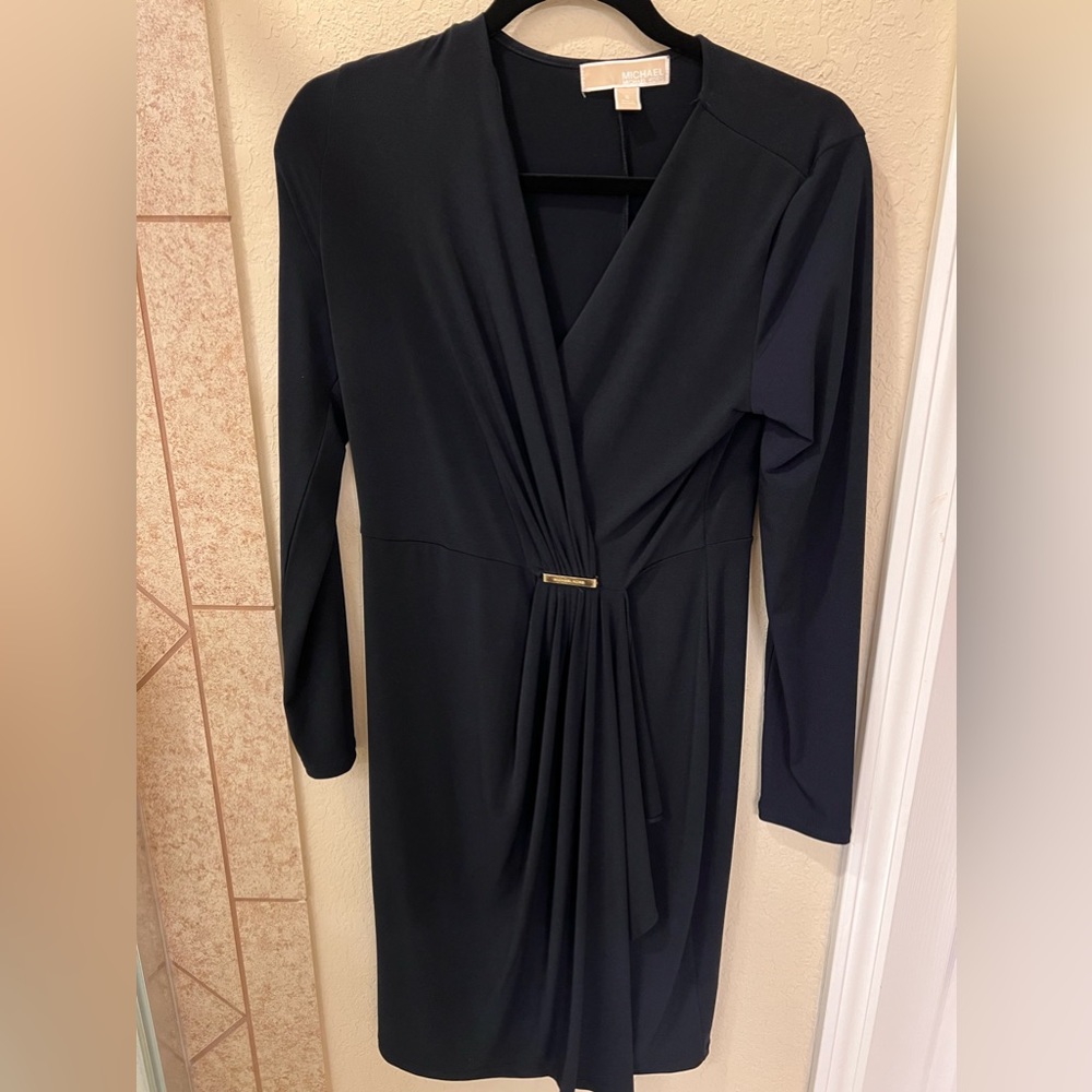 Michael Kors black faux wrap dress